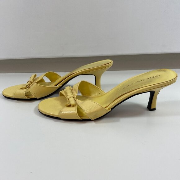 Womens Lower East Side Yellow Bow Slip-On Sandal Heels 2.5" Heel Spring Size 10 - Picture 2 of 11